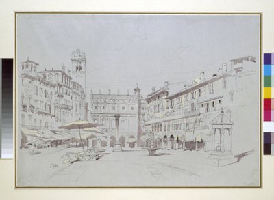 Study for Detail of the Piazza delle Erbe, Verona by John Ruskin